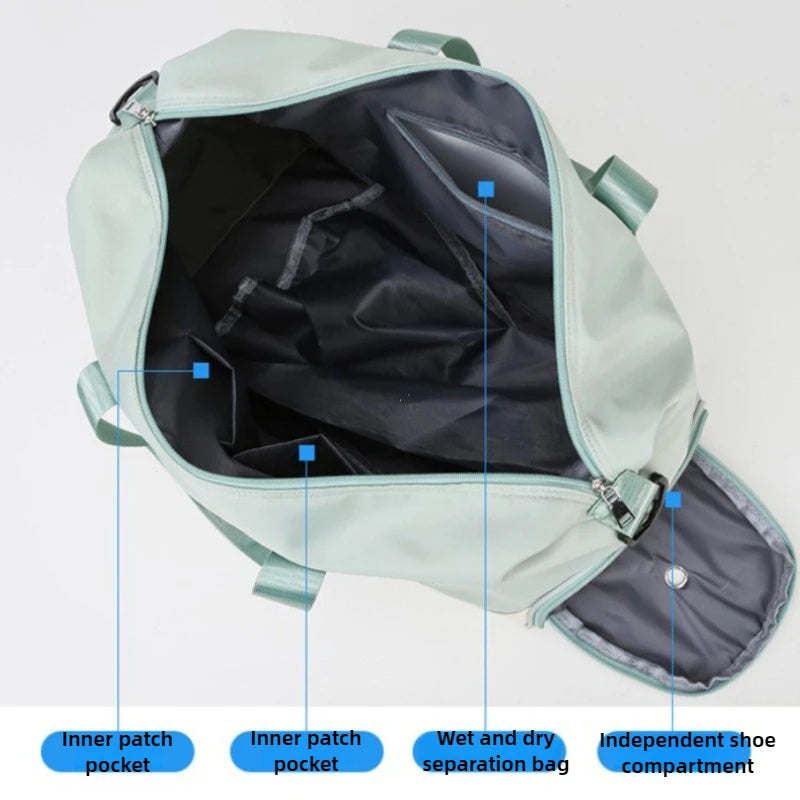 Women Gym Bags Travel Sports Dry Wet Separation Fitness Yoga Bag Swimming Training Handbag Short-Distance Shoulder Crossbody Bag